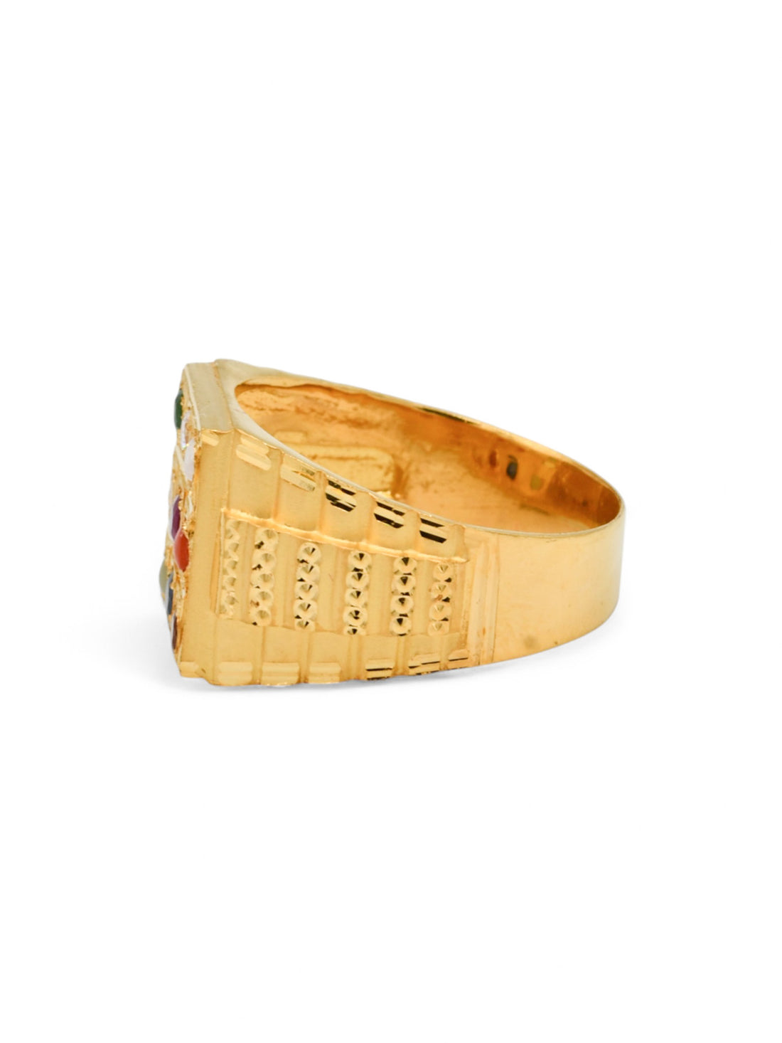 22ct Gold Navaratna Mens Ring - Roop Darshan