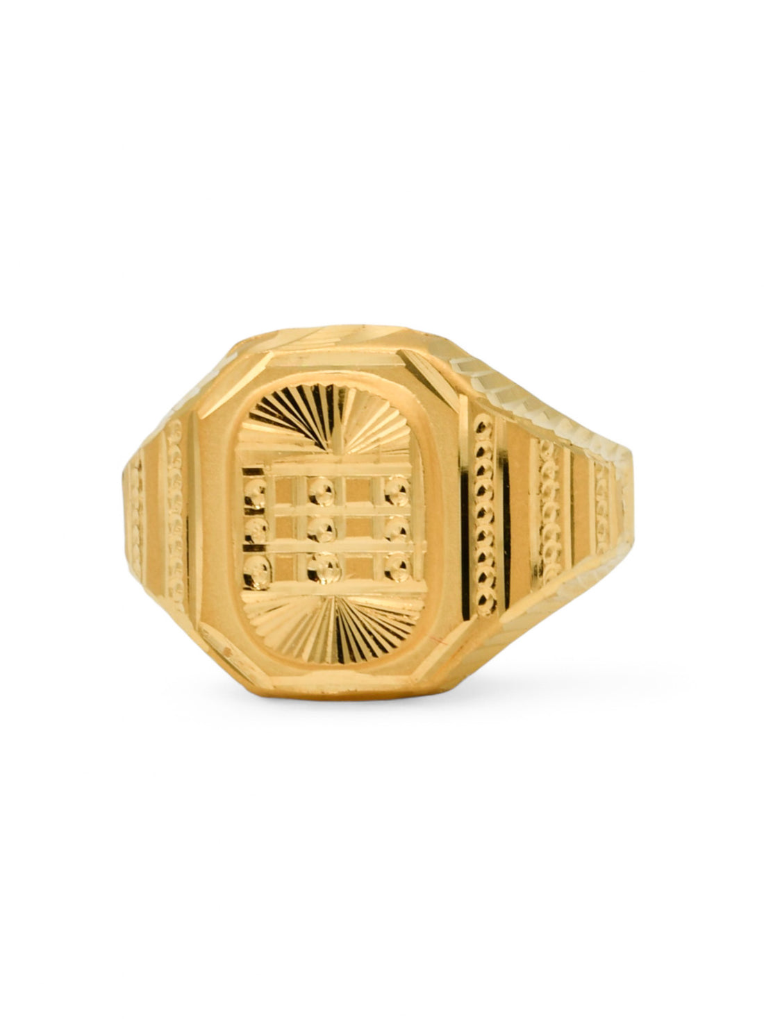 22ct Gold Hollow Mens Ring - Roop Darshan
