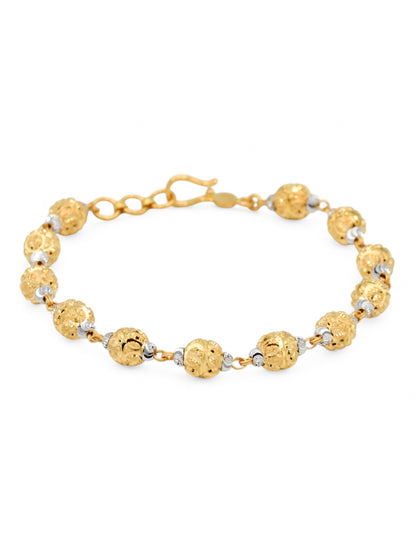22ct Gold Two Tone Ball Ladies Bracelet