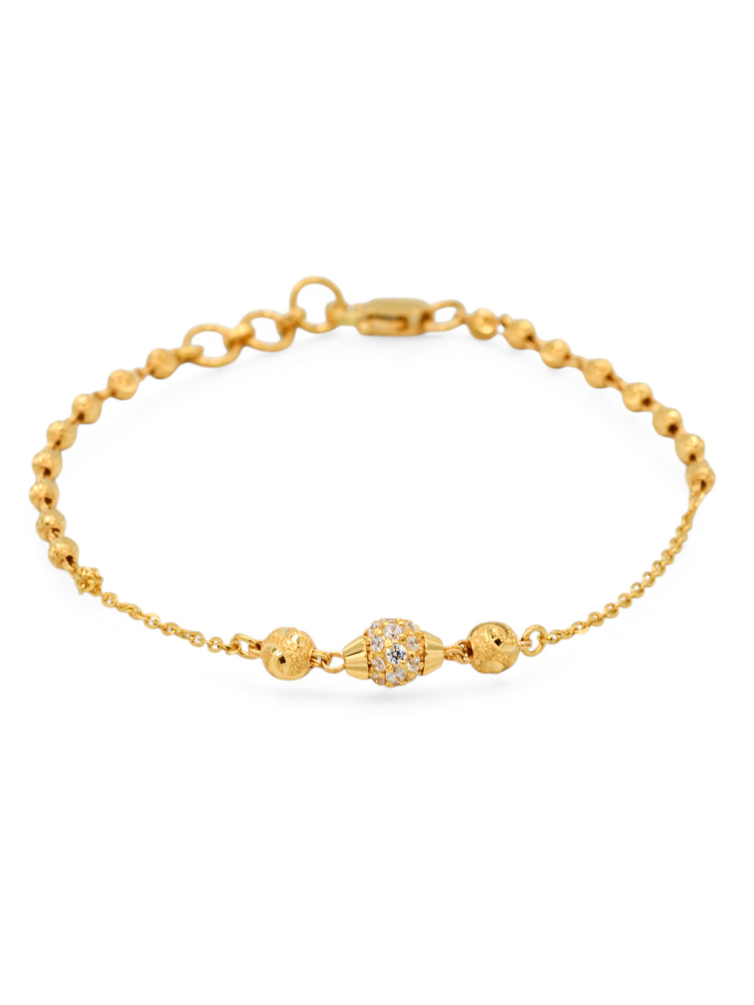 22ct Gold CZ Ball Ladies Bracelet - Roop Darshan