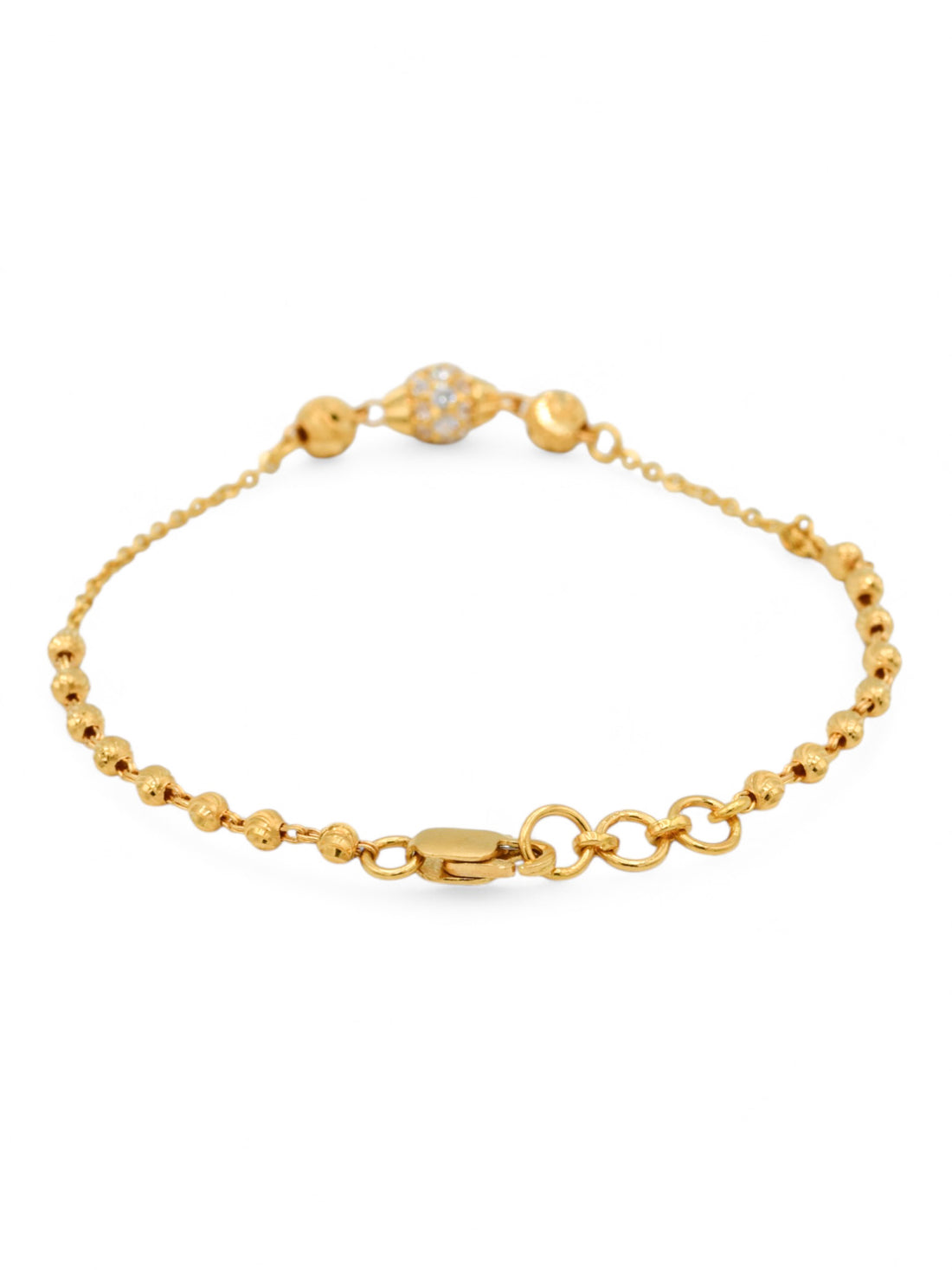 22ct Gold CZ Ball Ladies Bracelet - Roop Darshan