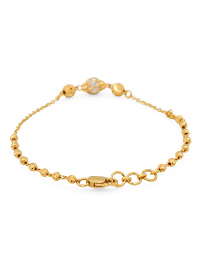 22ct Gold CZ Ball Ladies Bracelet - Roop Darshan