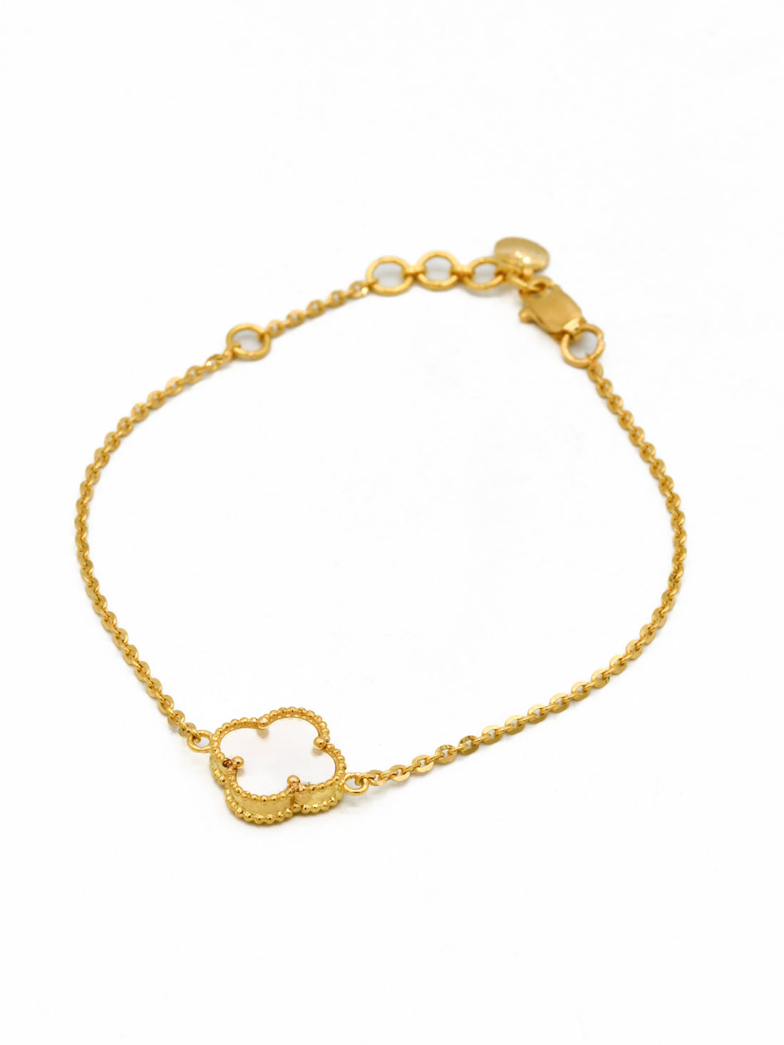22ct Gold White Flower Ladies Bracelet