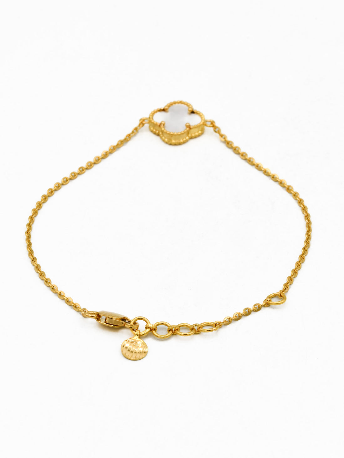 22ct Gold White Flower Ladies Bracelet