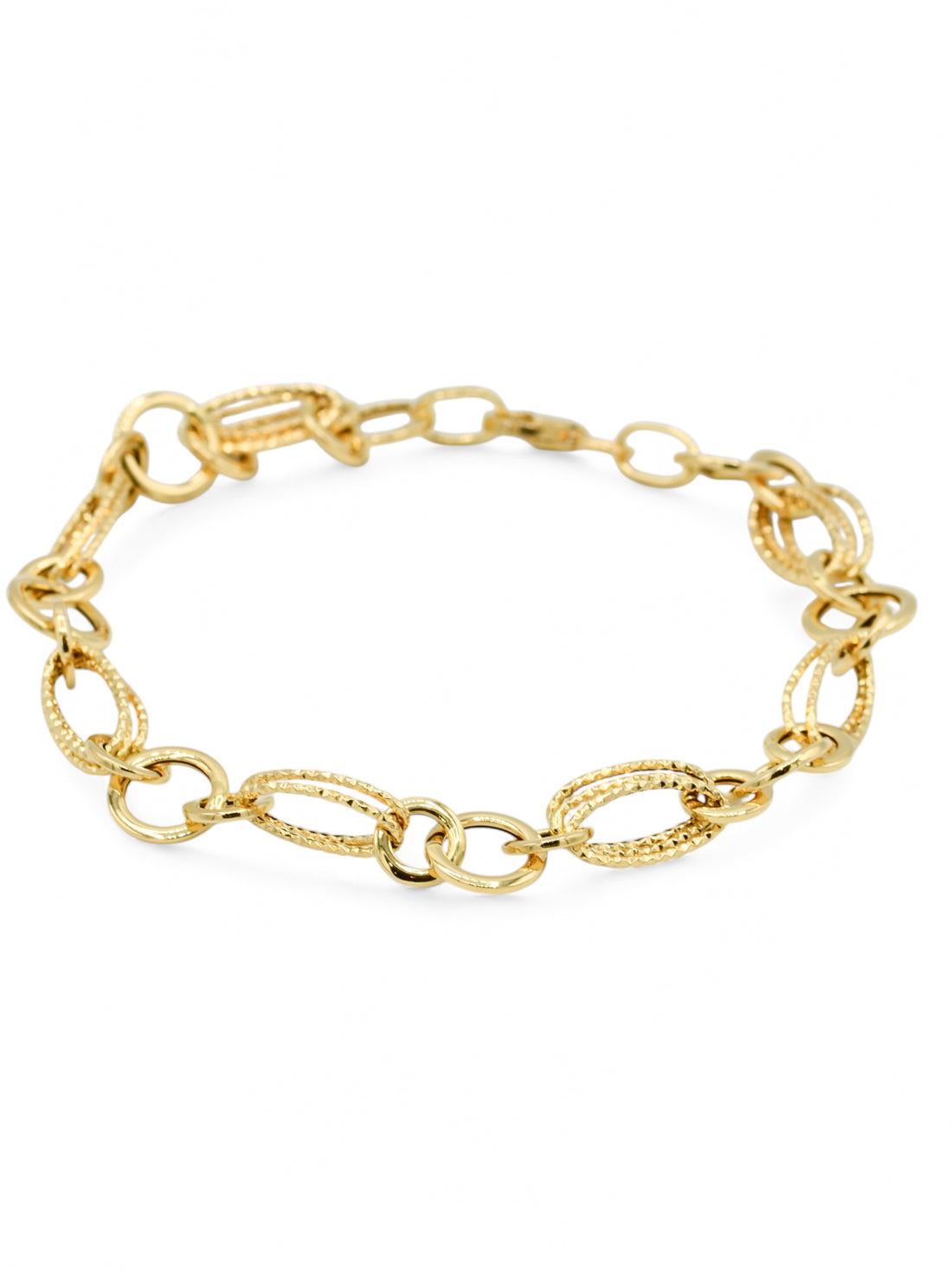 18ct Gold Hollow Link Bracelet - Roop Darshan