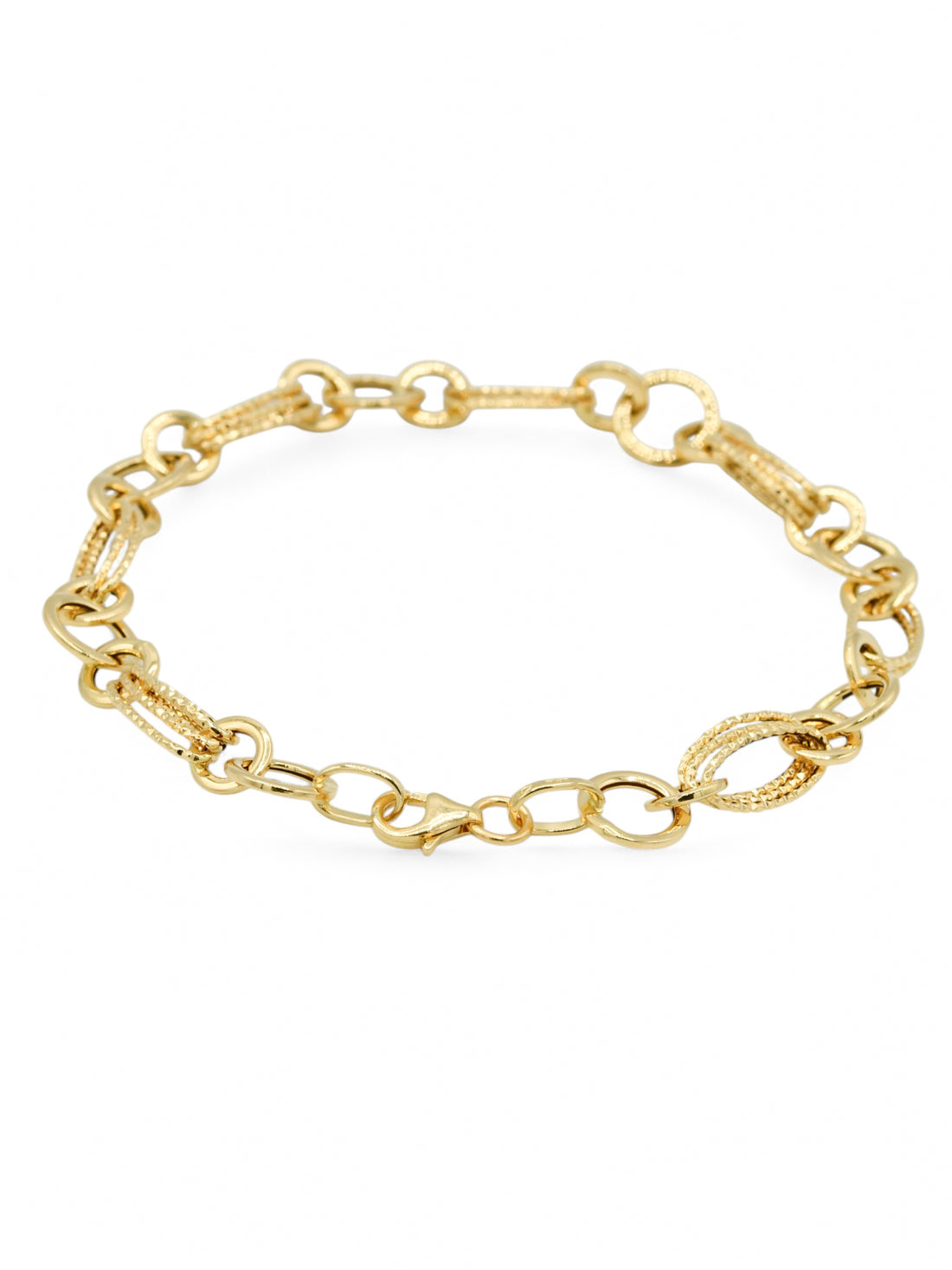 18ct Gold Hollow Link Bracelet - Roop Darshan