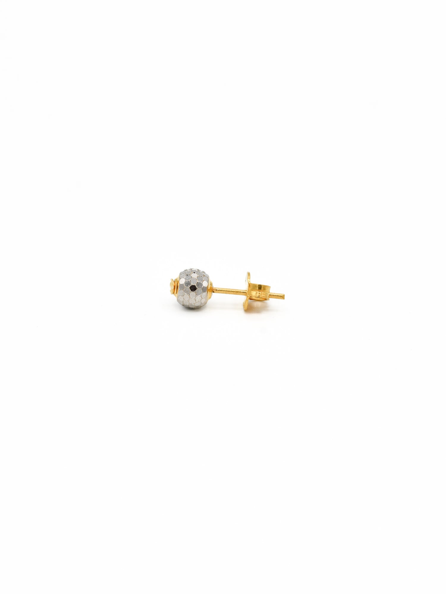 22ct Gold Two Tone Ball Stud Earrings - Roop Darshan
