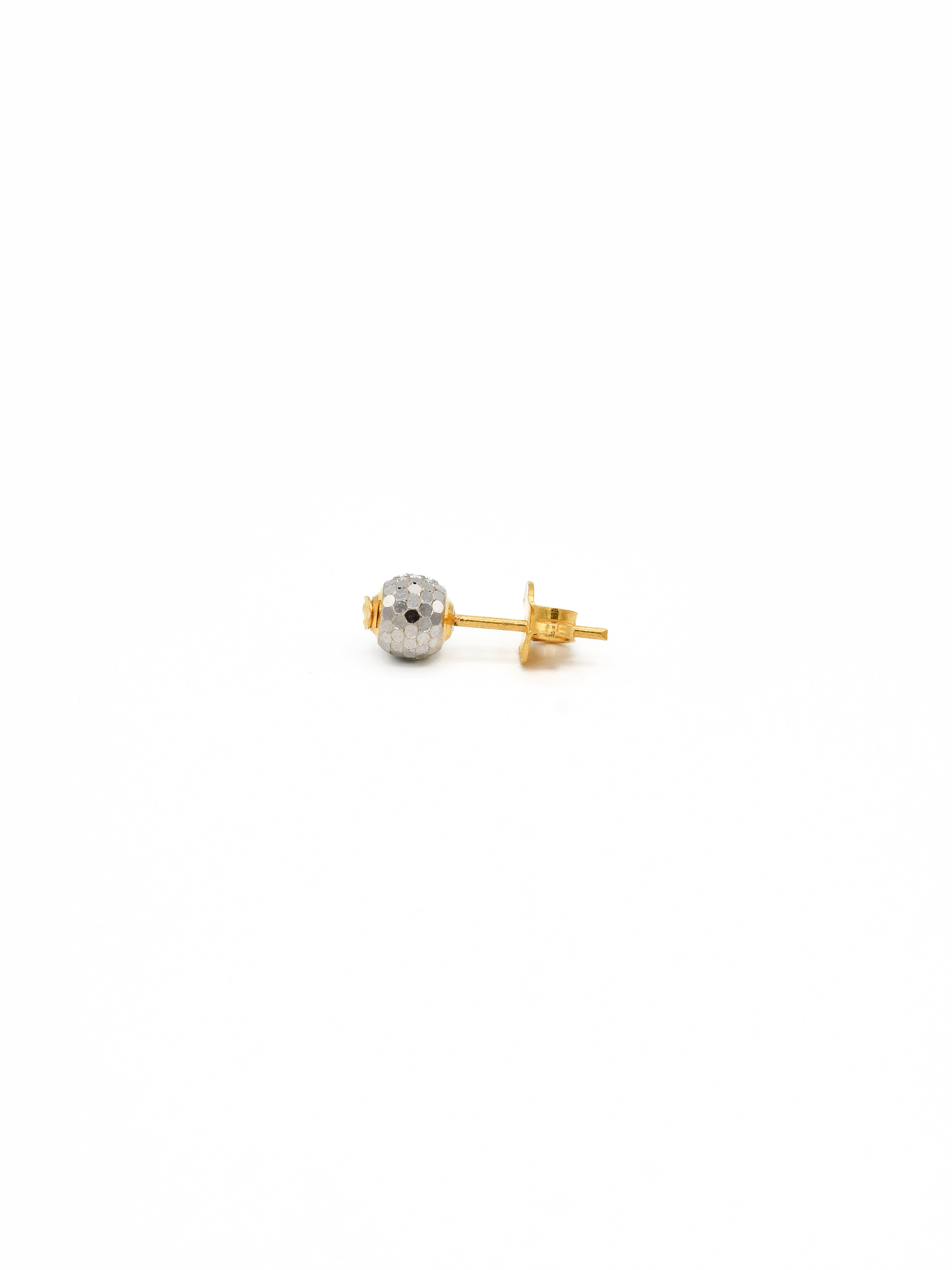 22ct Gold Two Tone Ball Stud Earrings - Roop Darshan