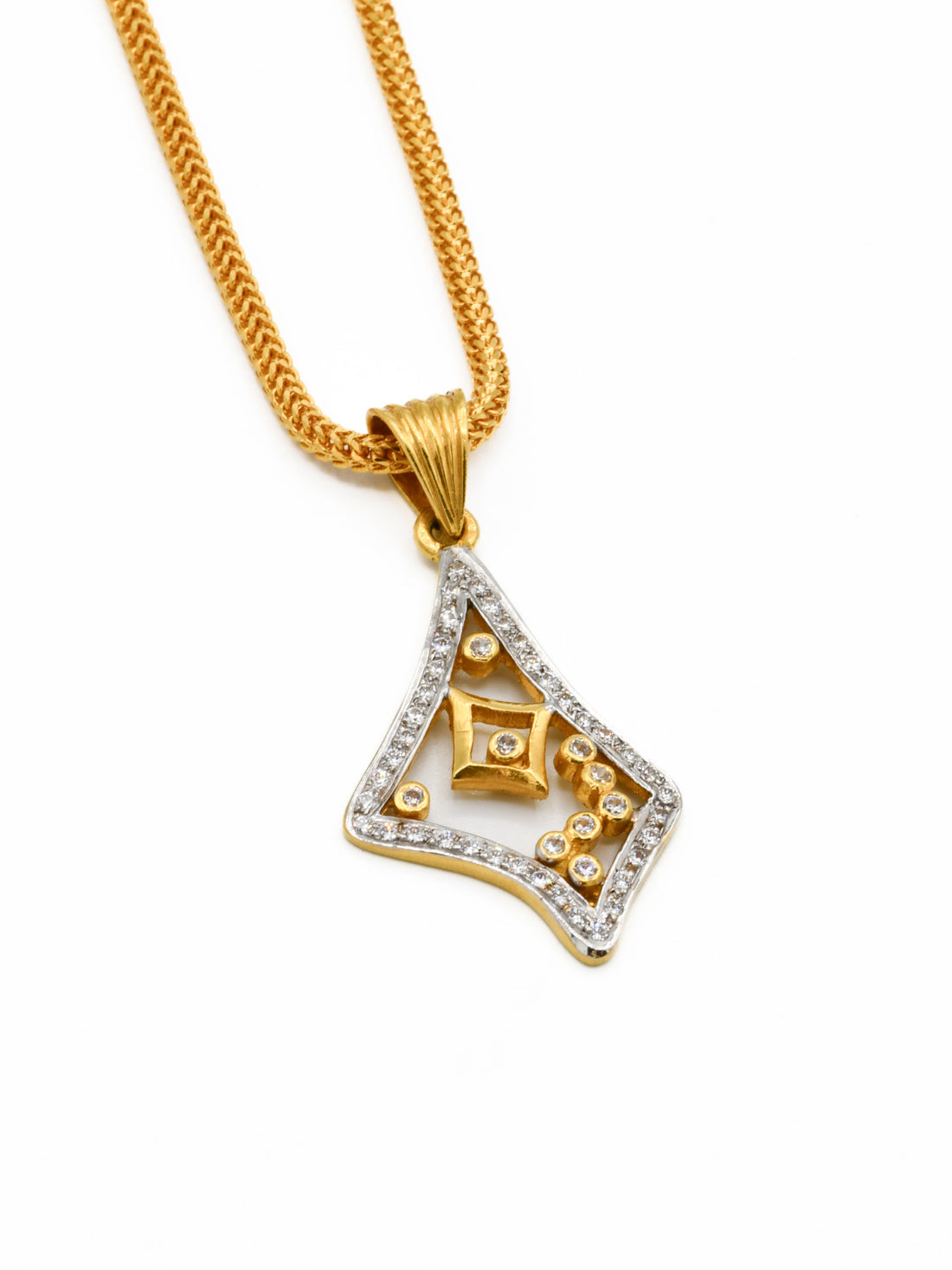 22ct Gold CZ Fancy Pendant - Roop Darshan