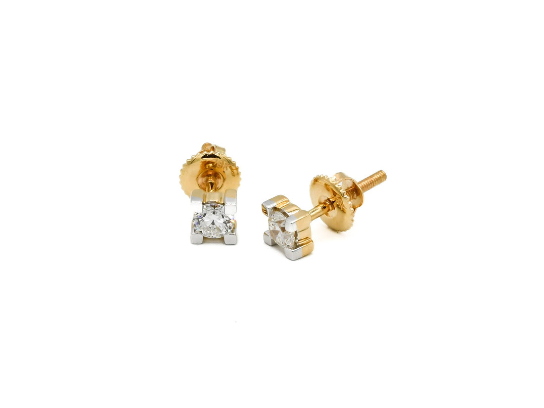 18ct Gold 0.46ct Diamond Stud Earrings - Roop Darshan