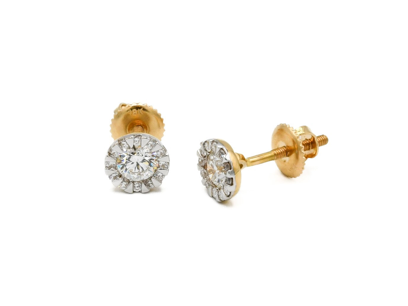 18ct Gold 0.77ct Diamond Stud Earrings - Roop Darshan