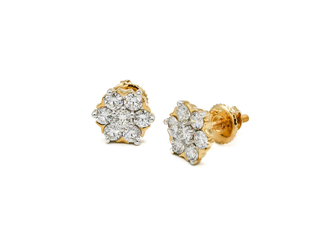 18ct Gold 1.03ct Diamond Stud Earrings - Roop Darshan