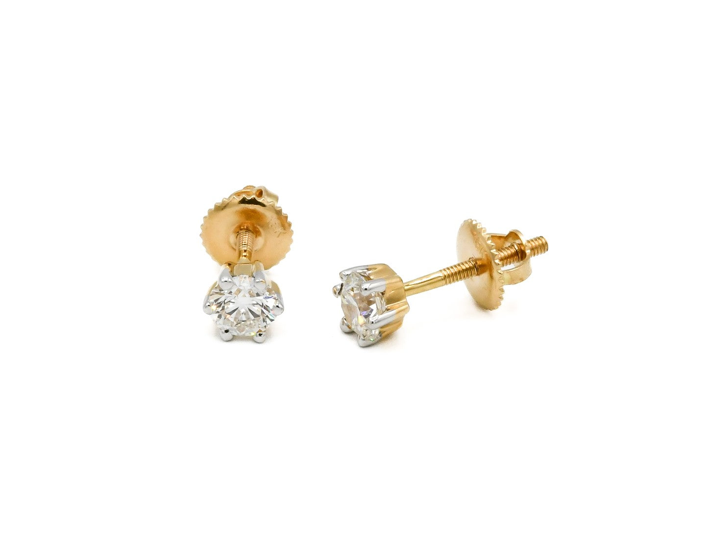 18ct Gold 0.46ct Diamond Stud Earrings - Roop Darshan