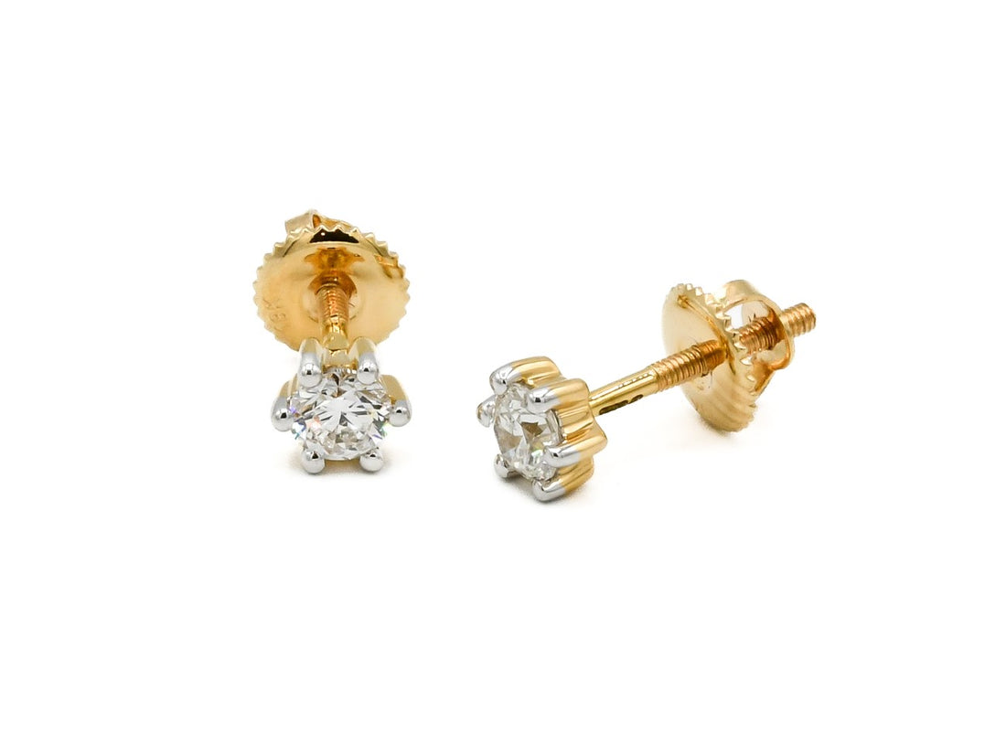 18ct Gold 0.67ct Diamond Stud Earrings - Roop Darshan