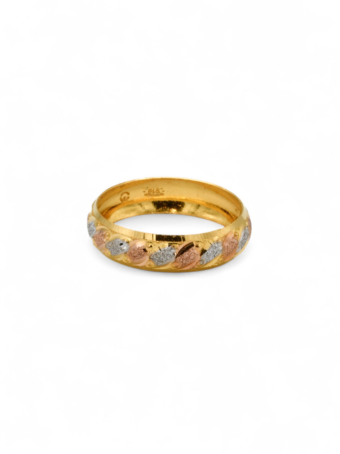 22ct Rose Gold Two Tone Band Ring