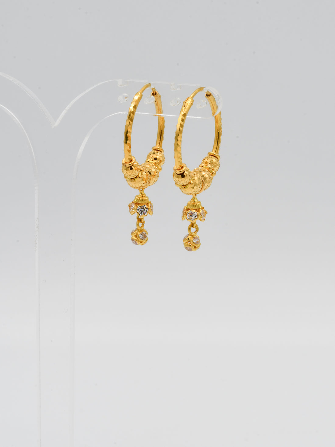 22ct Gold CZ Ball Bali