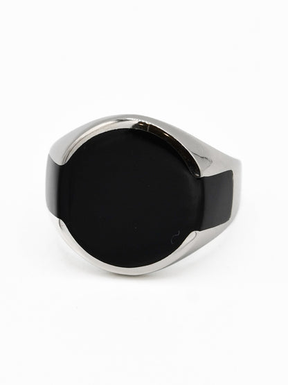 Silver Black Stone Ring - Roop Darshan