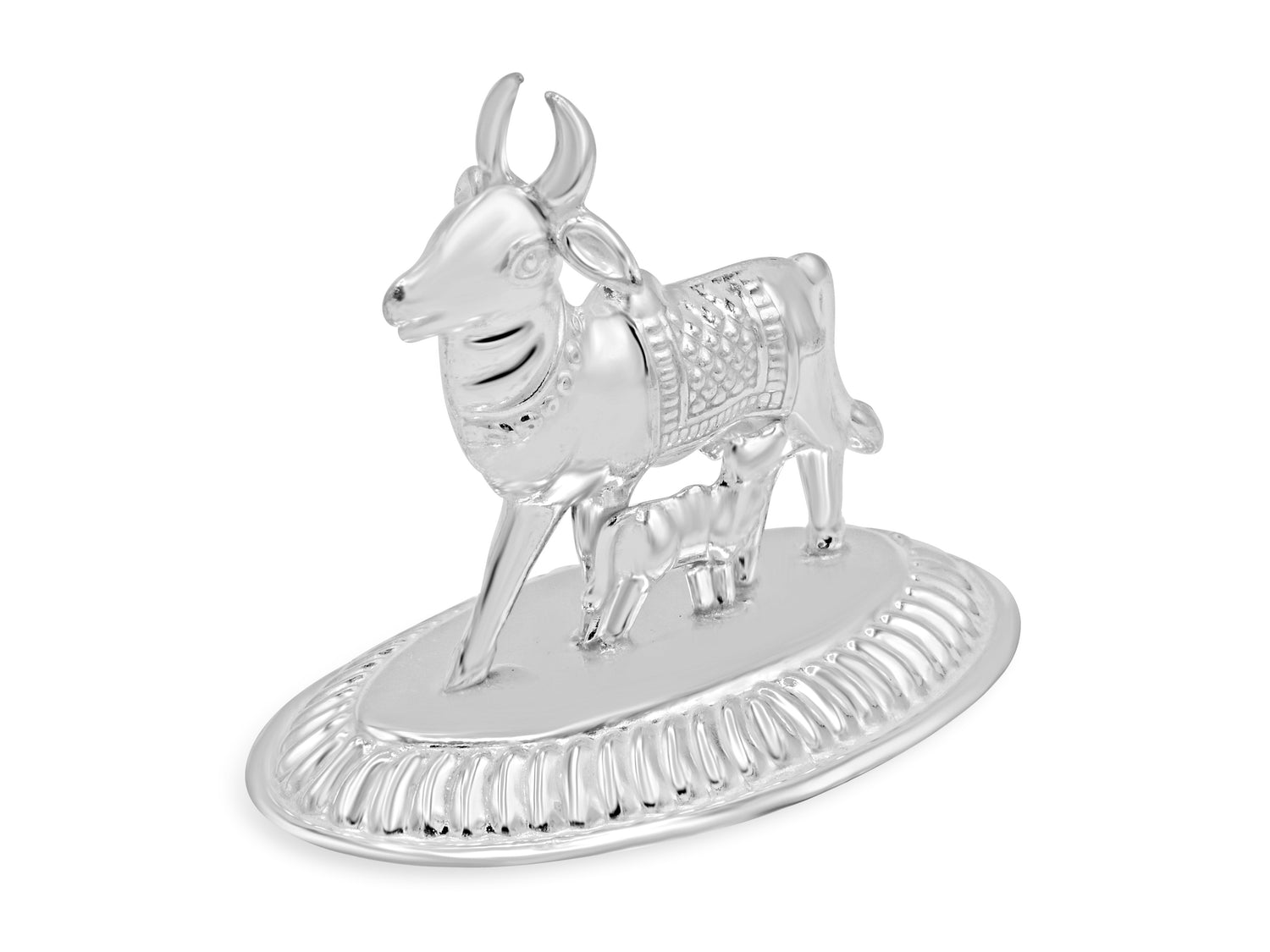 Silver Cow with Calf - Roop Darshan