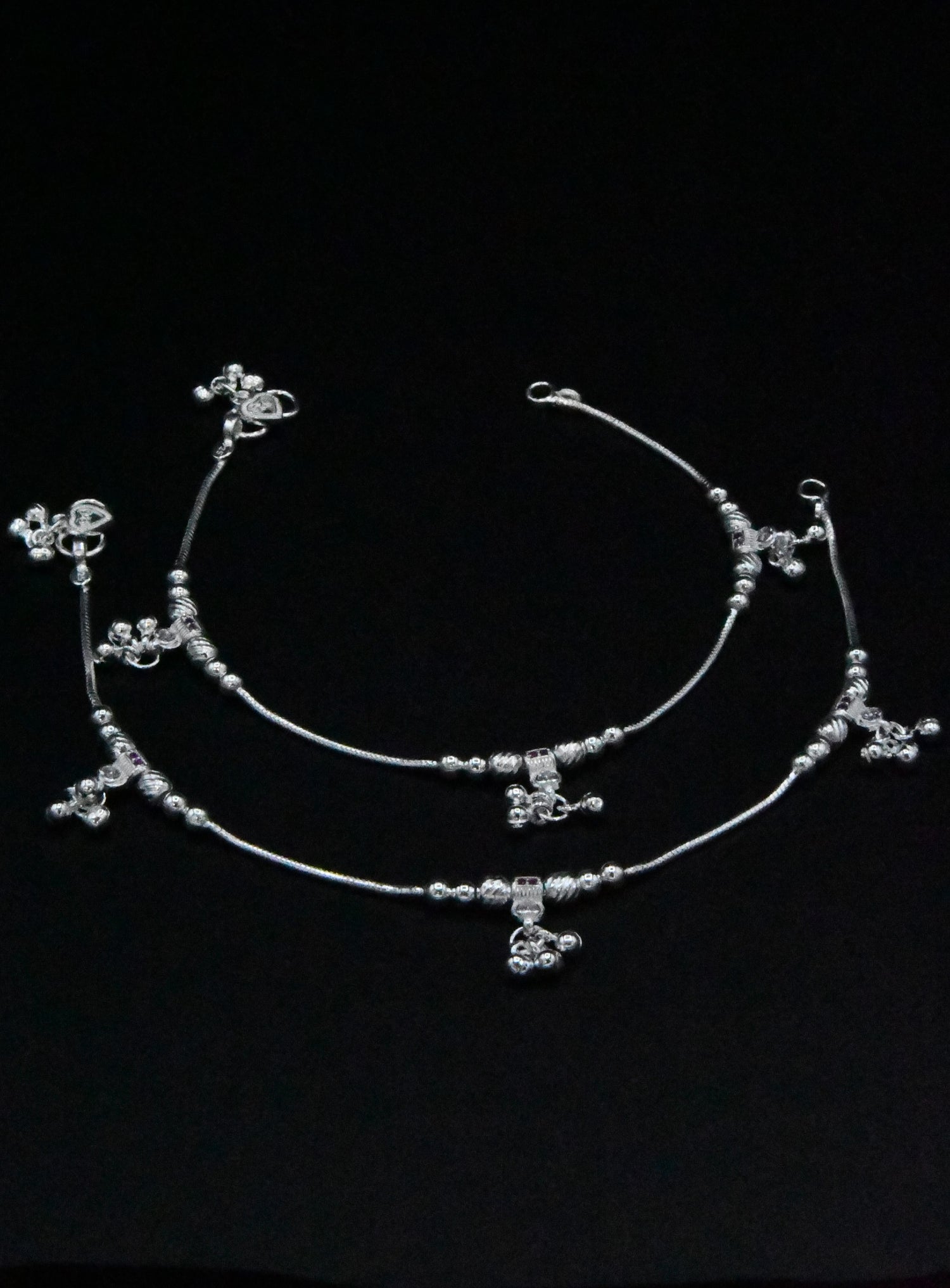 Ladies Silver Anklets - Roop Darshan