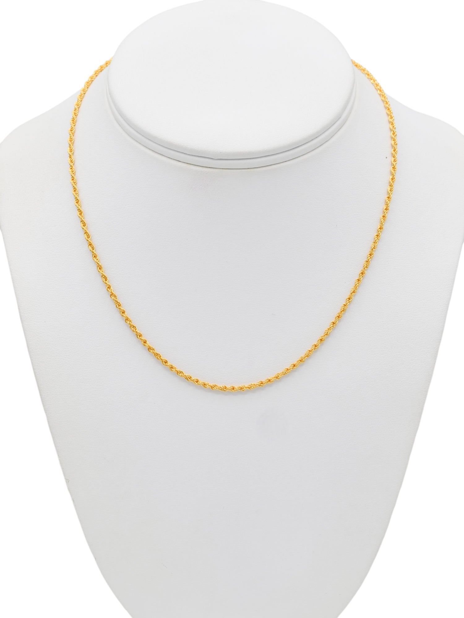 22ct Gold Hollow Rope Chain - 45 cm - Roop Darshan