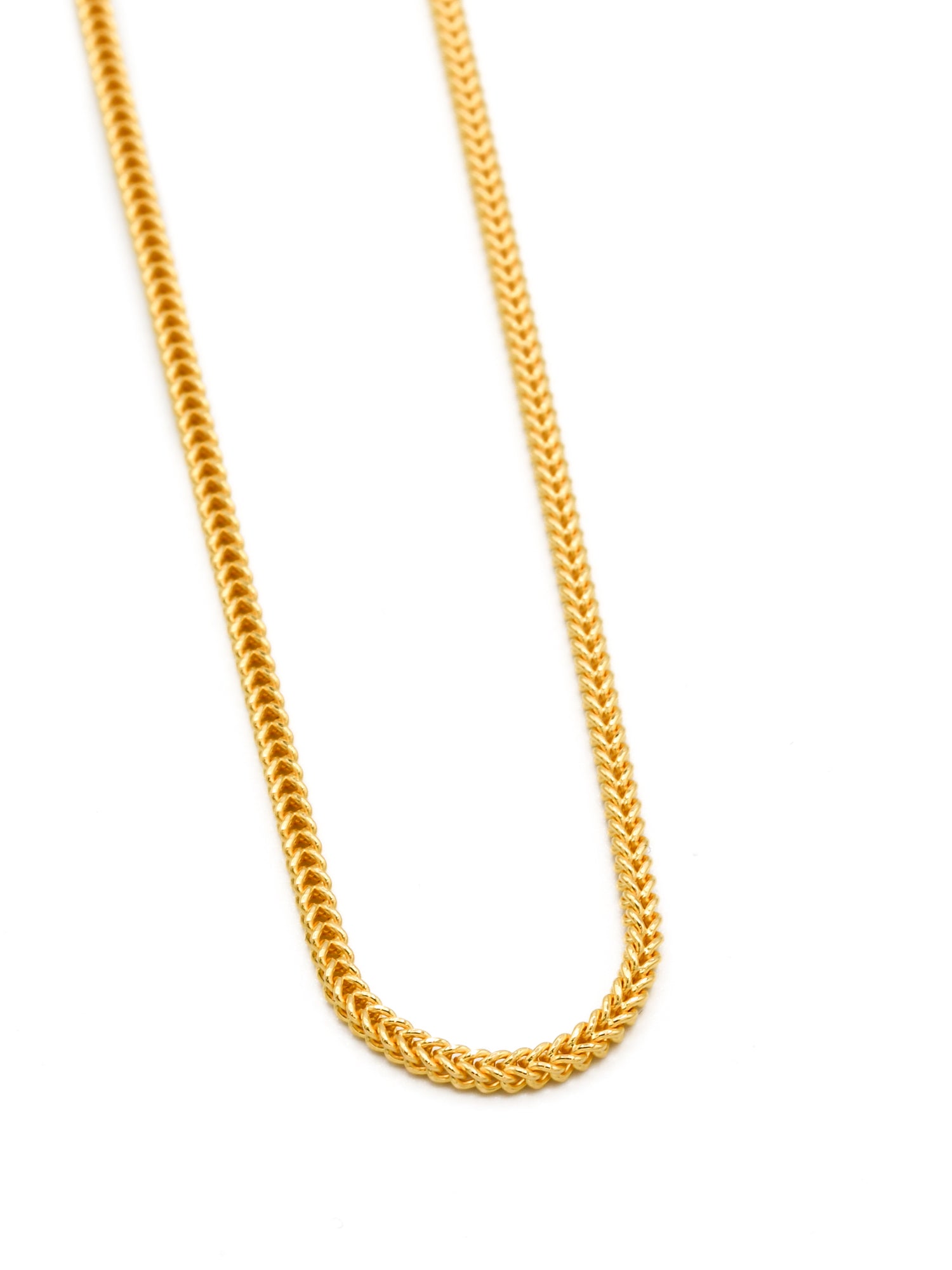 22ct Gold Hollow Fox Tail Chain - 55 CM - Roop Darshan