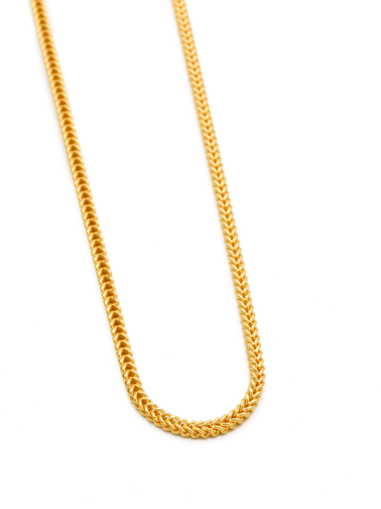 22ct Gold Hollow Fox Tail Chain - 50 CM - Roop Darshan