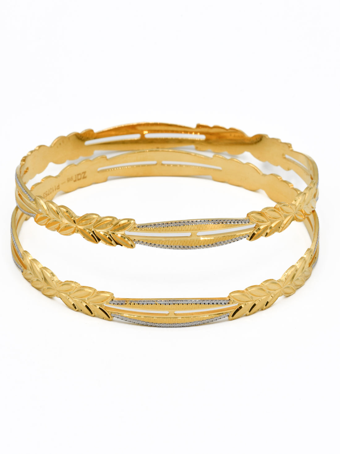 22ct Gold Two Tone Pair Bangle - Roop Darshan