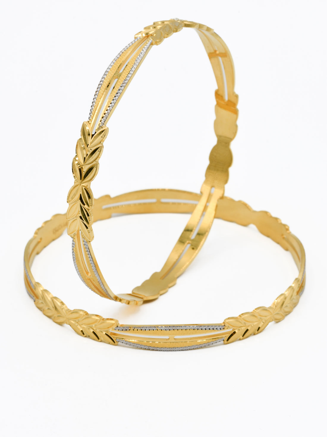 22ct Gold Two Tone Pair Bangle - Roop Darshan