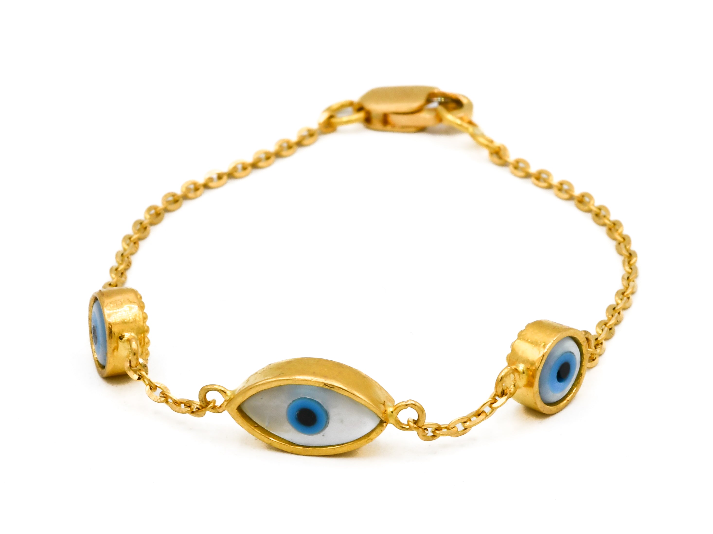 22ct Gold Evil Eye 1PC Baby Bracelet - Roop Darshan