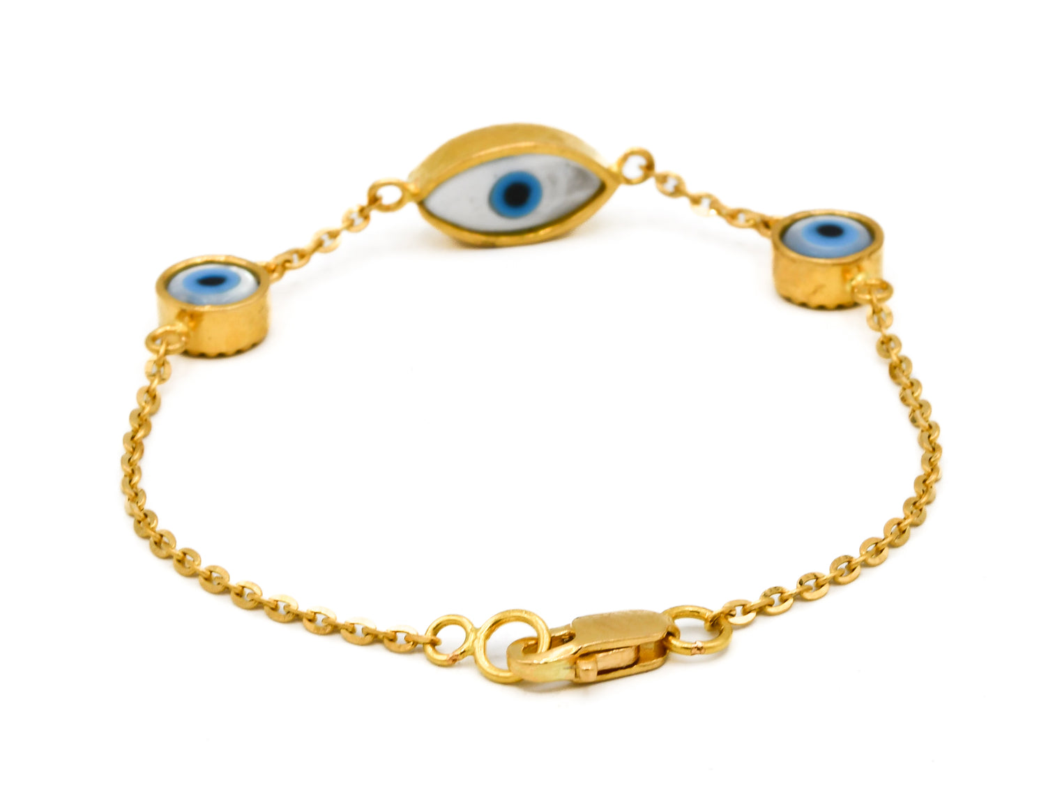 22ct Gold Evil Eye 1PC Baby Bracelet - Roop Darshan