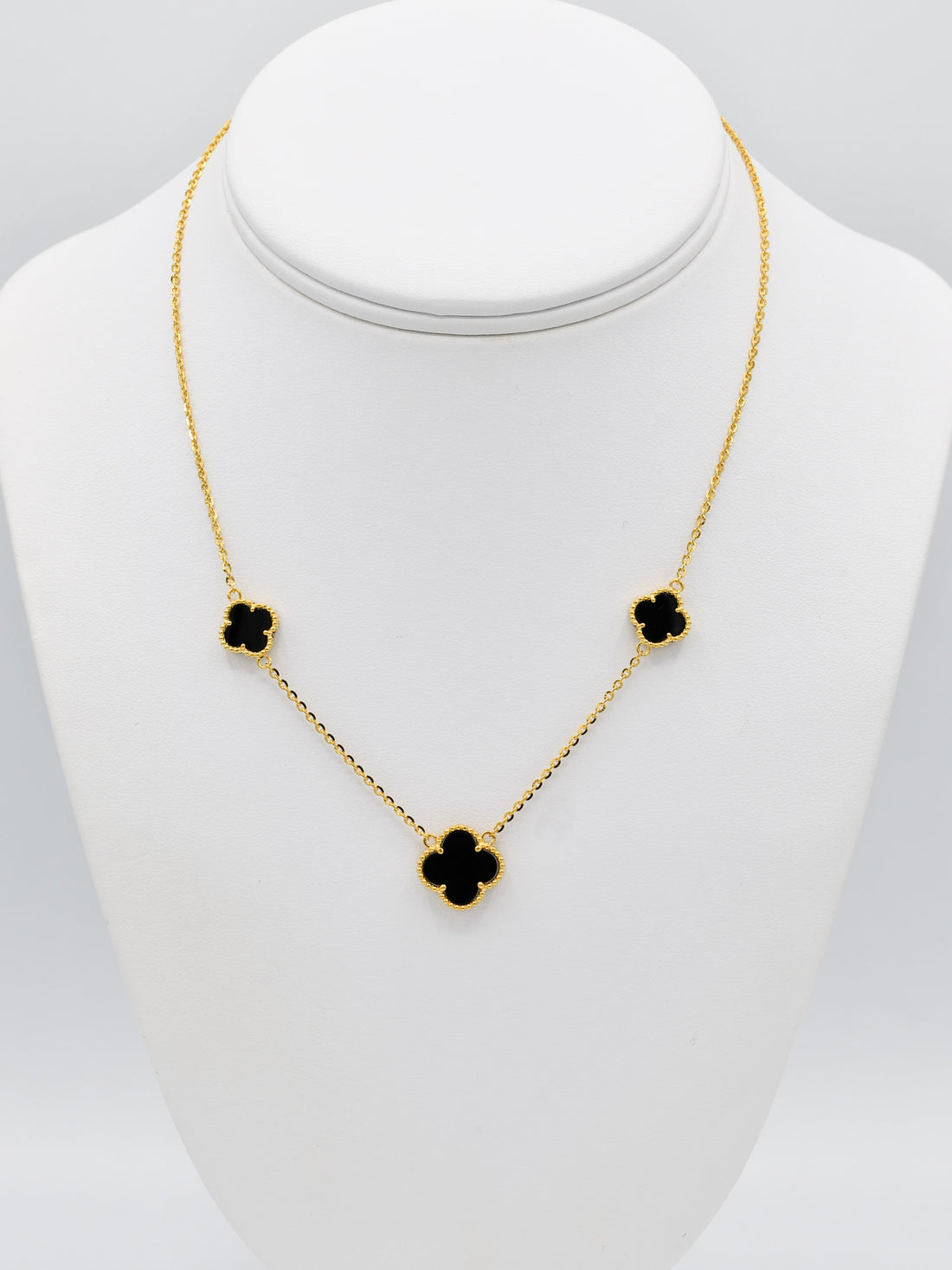 22ct Gold Black Flower Necklace Set