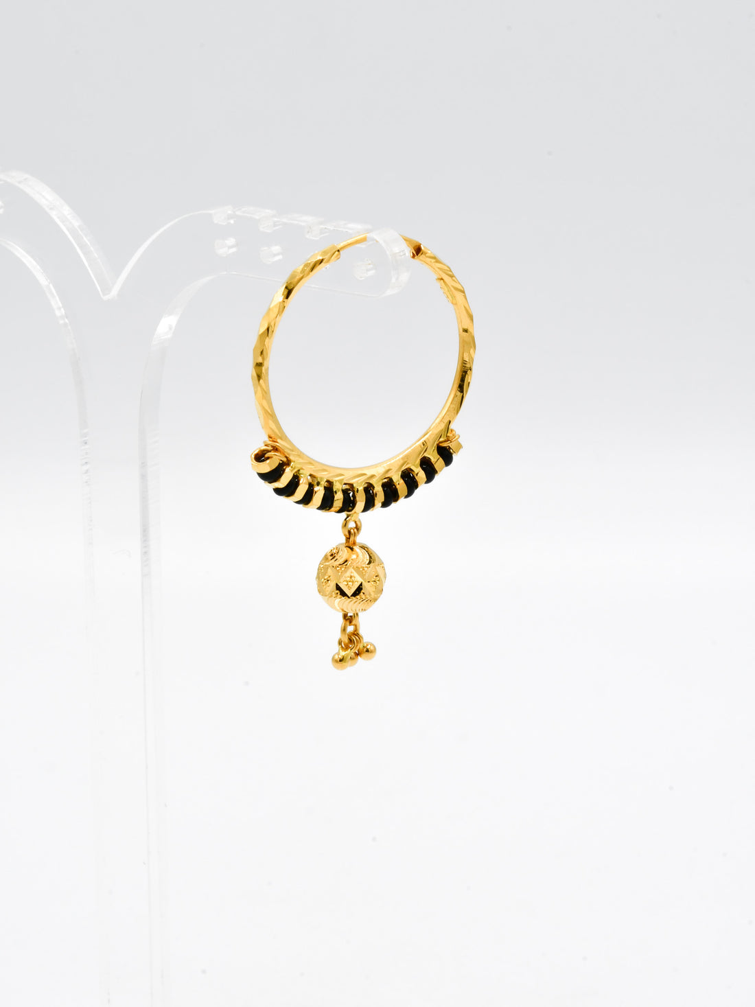 22ct Gold Black Beads Ball Bali - Roop Darshan