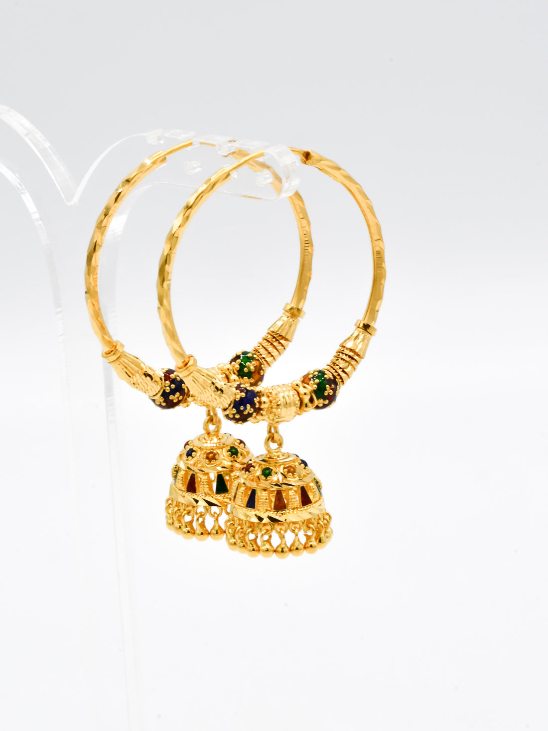 22ct Gold Mina Ball Jhumki Bali - Roop Darshan
