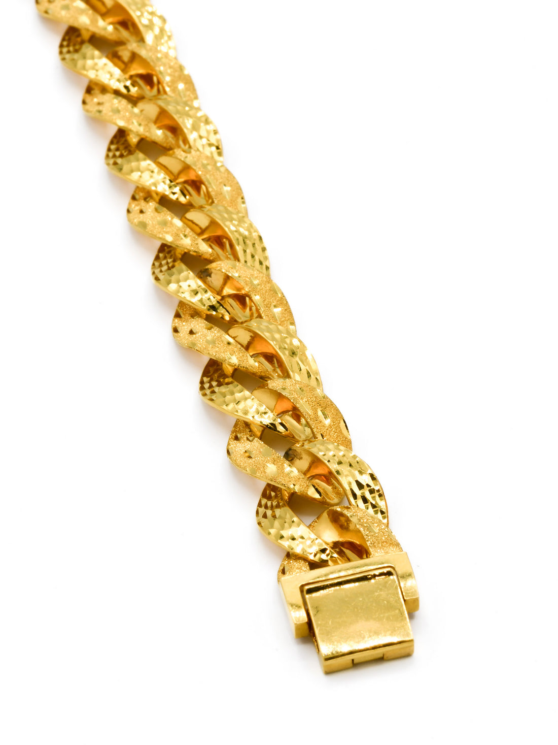 22ct Gold Hollow Curb Mens Bracelet - Roop Darshan