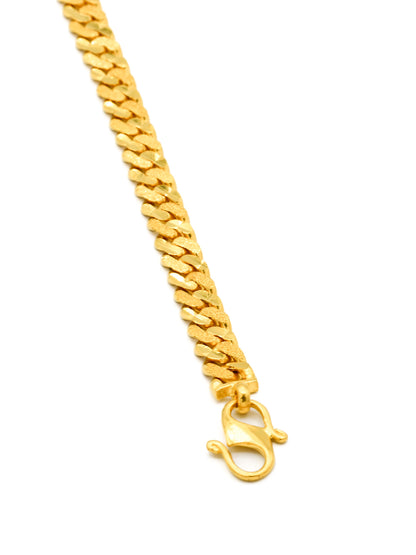22ct Gold Curb Mens Bracelet - Roop Darshan