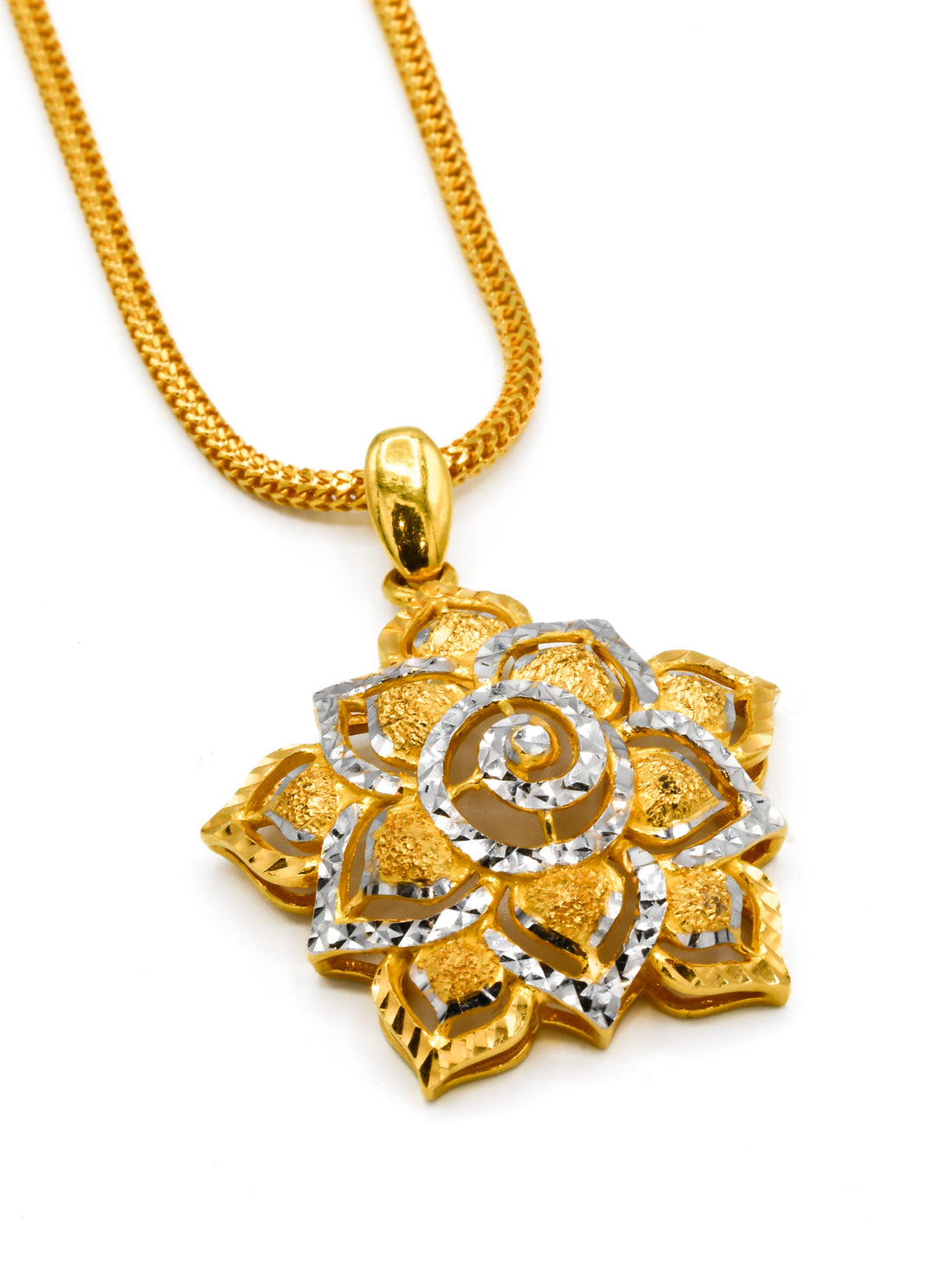 22ct Gold Two Tone Fancy Pendant - Roop Darshan