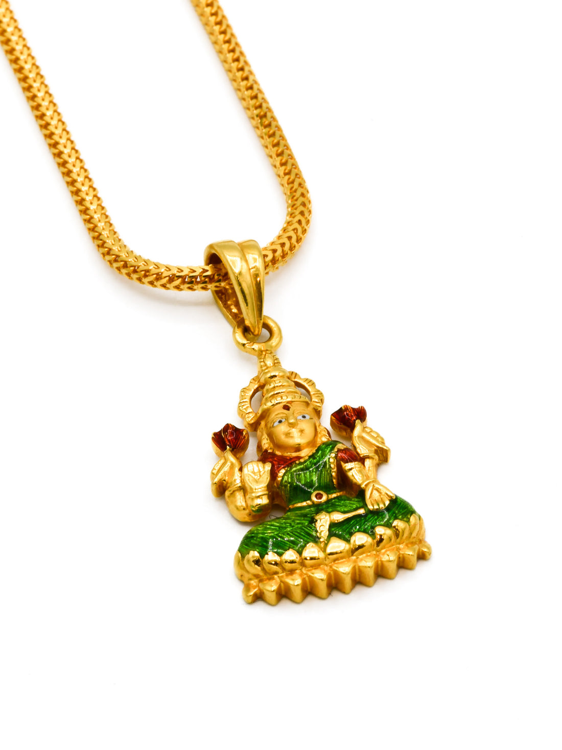 22ct Gold Mina Laxmi Pendant - Roop Darshan