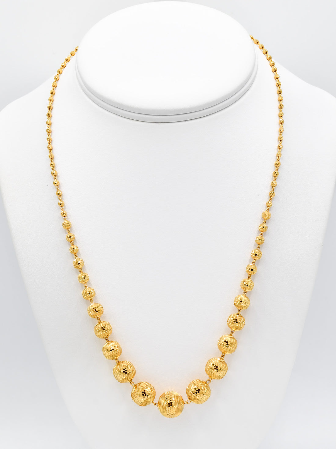 22ct Gold Ball Mala Fancy Chain - Roop Darshan