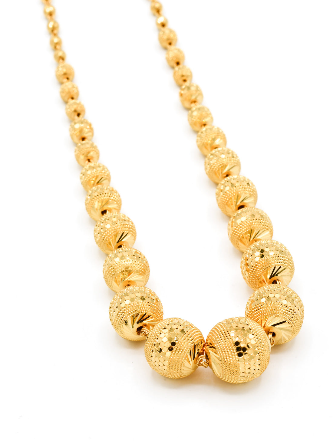 22ct Gold Ball Mala Fancy Chain - Roop Darshan