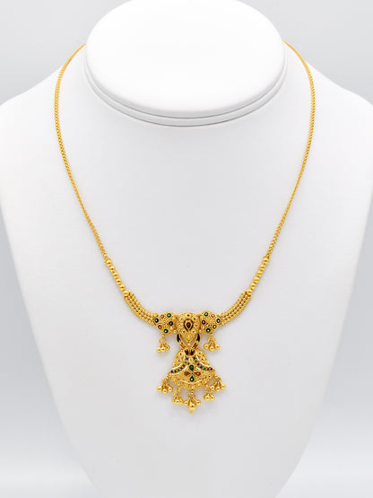 22ct Gold Mina Necklace Set - Roop Darshan
