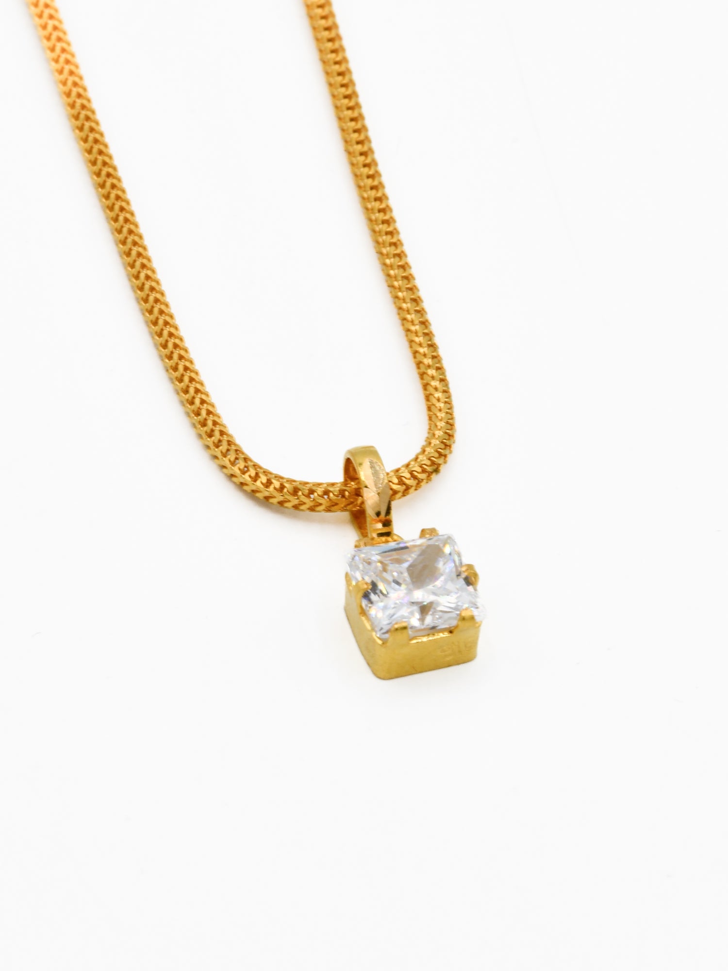 22ct Gold CZ Pendant Set - Roop Darshan