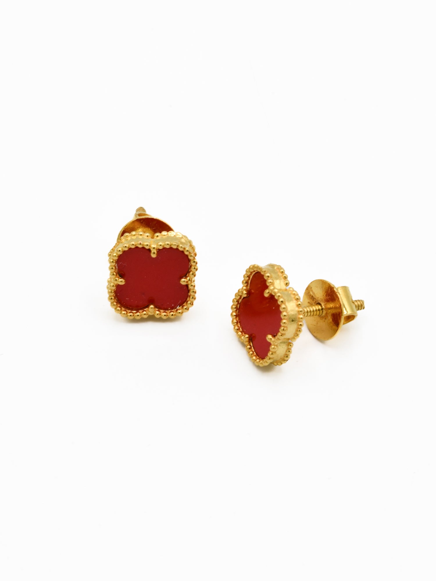 22ct Gold Red Flower Pendant Set - Roop Darshan