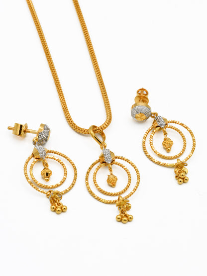 22ct Gold Two Tone Pendant Set - Roop Darshan