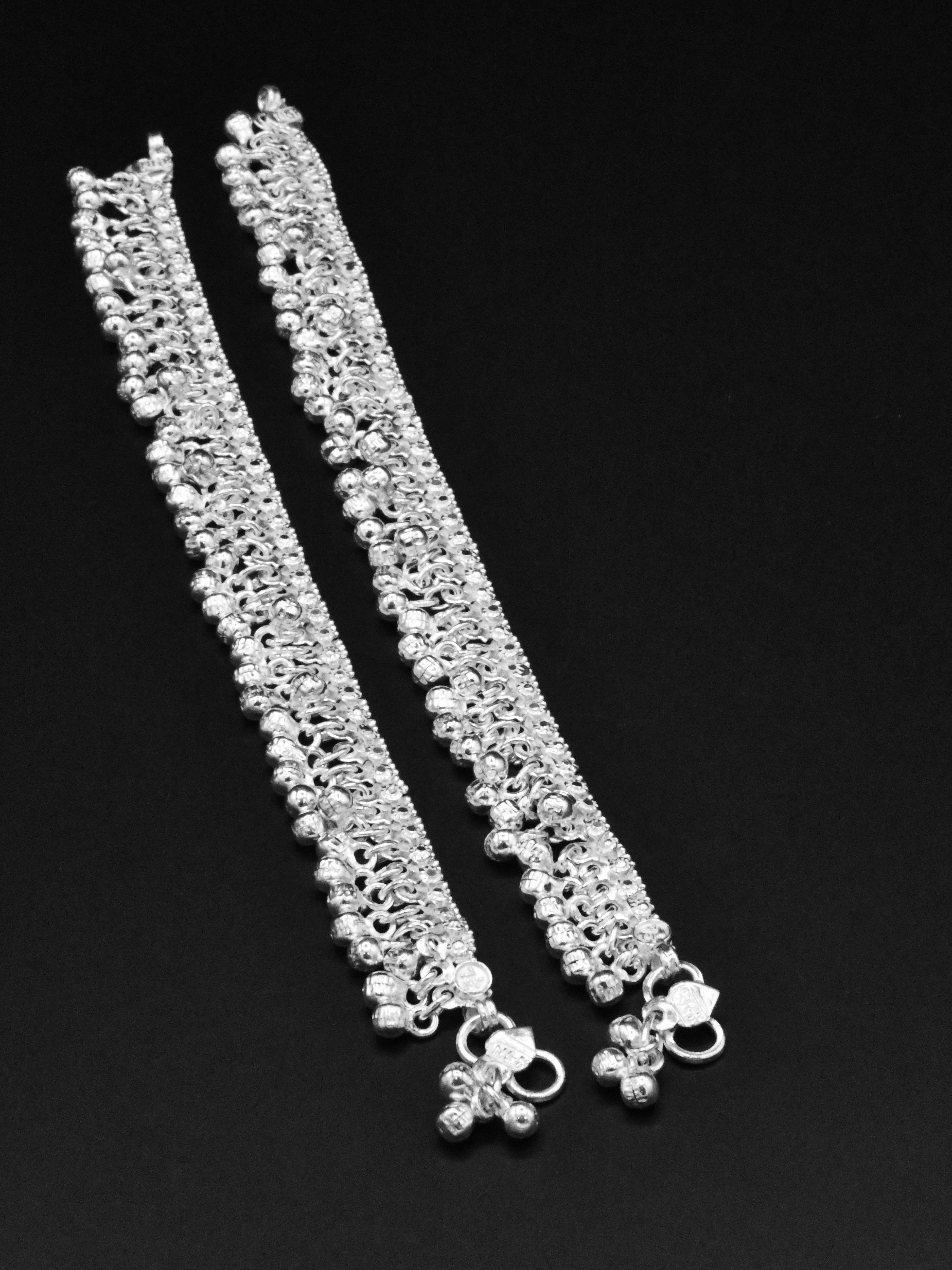 Silver 2 Piece Anklets - Roop Darshan