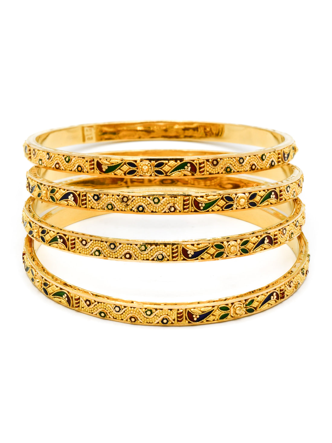 22ct Gold Minakari 4 Bangles - Roop Darshan