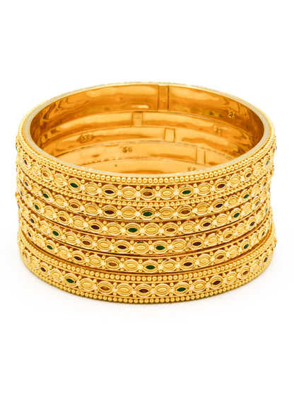 22ct Gold Minakari 6 Bangles - Roop Darshan