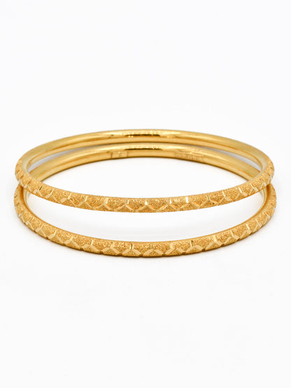 22ct Gold Sand Blast Design pair Bangle - Roop Darshan