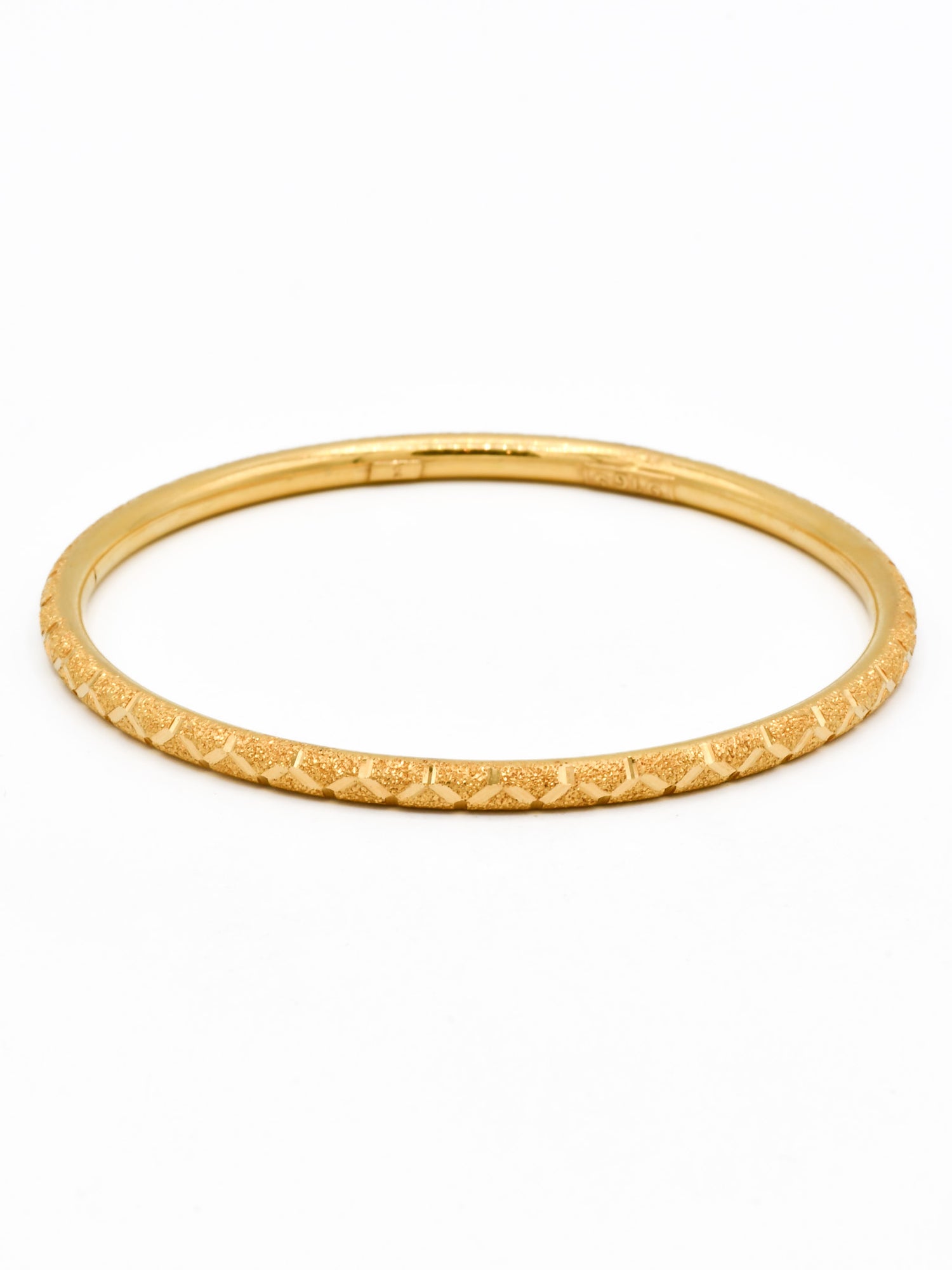 22ct Gold Sand Blast Design pair Bangle - Roop Darshan