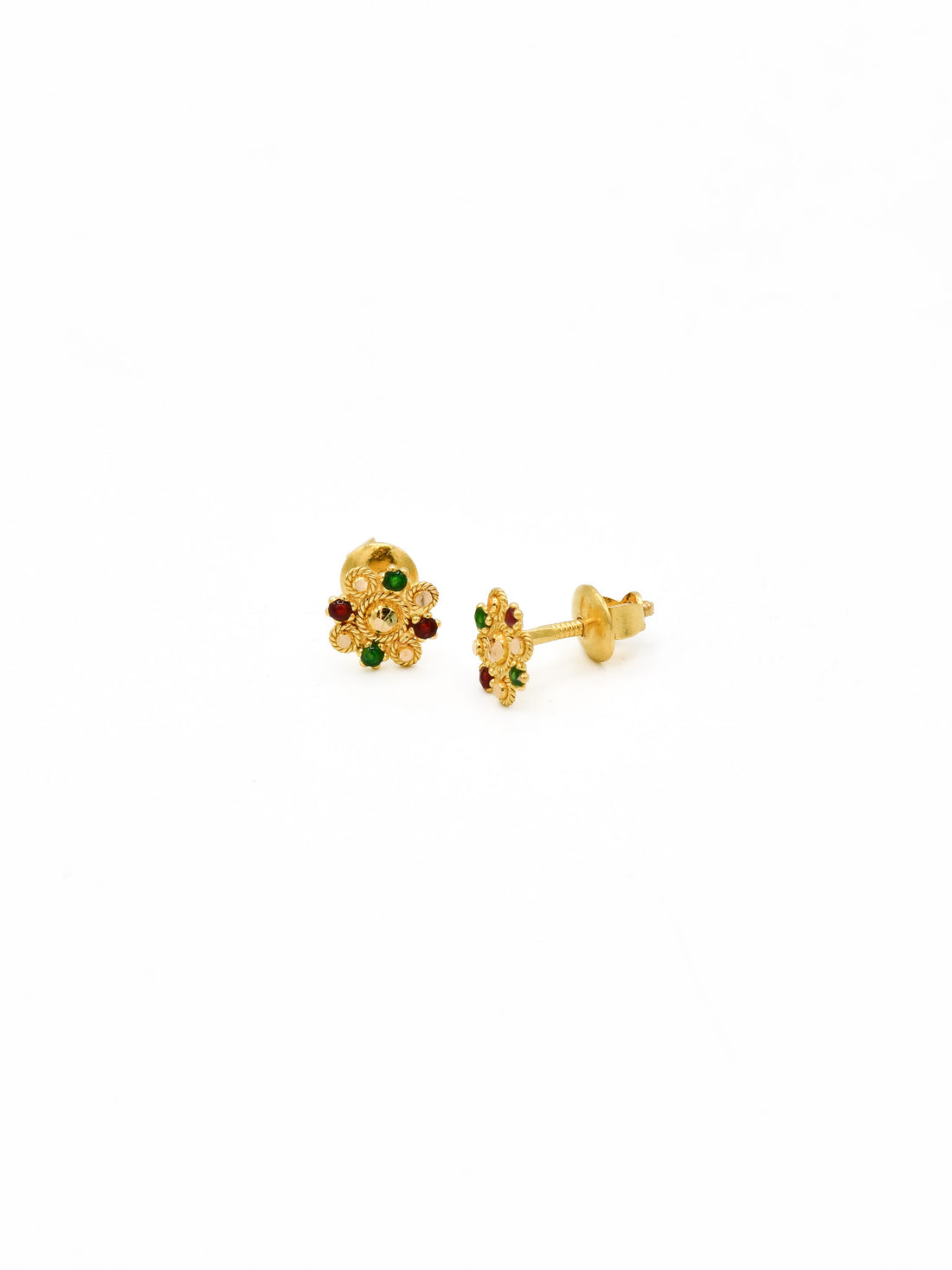 22ct Gold Minakari Stud Earrings - Roop Darshan