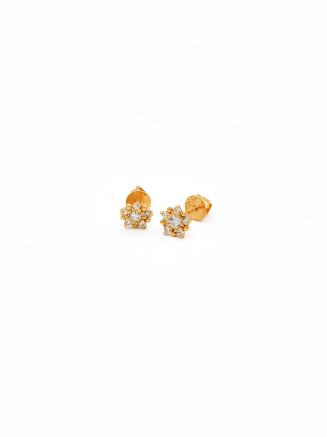 22ct Gold CZ Stud Earrings - Roop Darshan